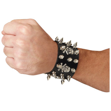 Bracelet Têtes de Mort et Picots Halloween