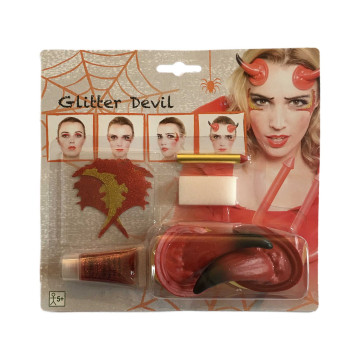 Kit de maquillage Diable glitter Halloween