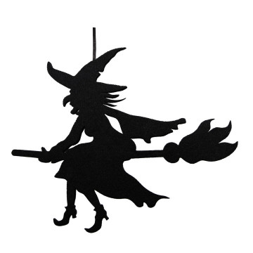 Sorcière à suspendre Halloween 29,5 x 0,8 x 38 cm
