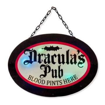 Panneau Dracula'pub Halloween 3 x 33,5 x 47 cm