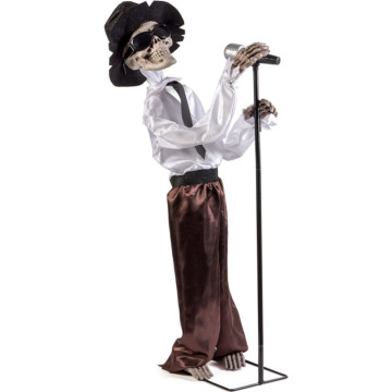 Squelette Chanteur de blues Halloween 30 x 35 x 10 cm