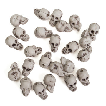 Lot de 24 Crânes petite taille Halloween 2x 1,3 x 1,5 cm