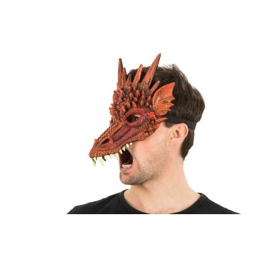 Demi masque dragon rouge Halloween