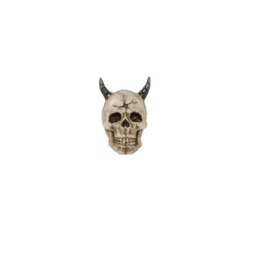 Crâne avec cornes de diable en résine Halloween