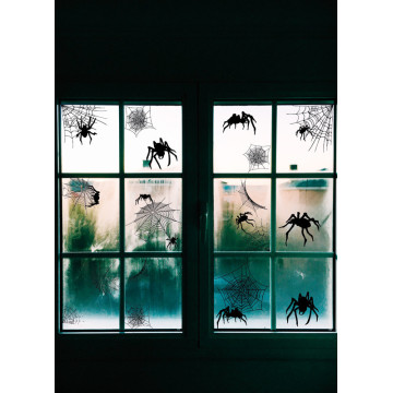 Lot de 24 Autocollants vitrostatiques halloween