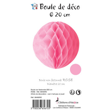 Boule alvéolée ballon rose 20 cm