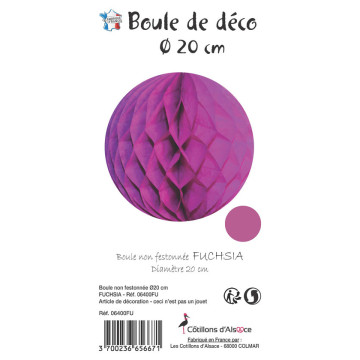 Boule alvéolée ballon fuschia 20 cm