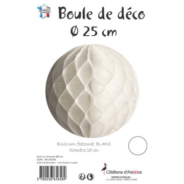 Boule alvéolée ballon blanc 25 cm
