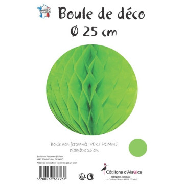 Boule alvéolée ballon vert anis 25 cm