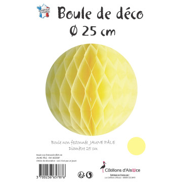 Boule alvéolée ballon jaune 25 cm