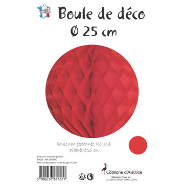 Boule alvéolée ballon rouge 30 cm