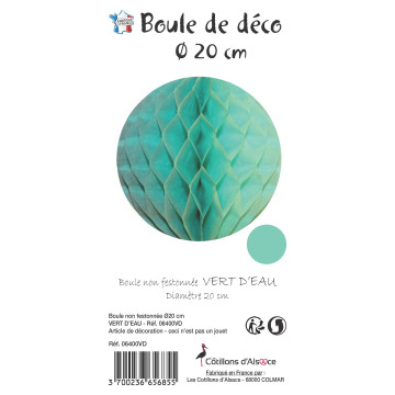 Boule alvéolée ballon vert d'eau 20 cm