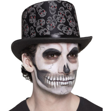Chapeau haut de forme squelette Halloween