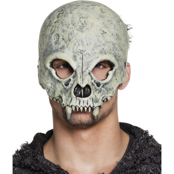 Masque de diable demi-visage en mousse Halloween