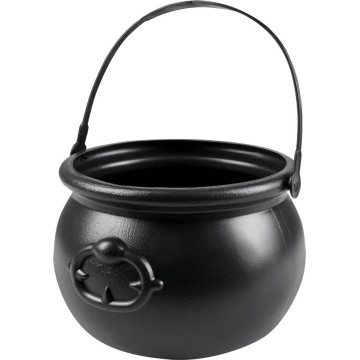 Chaudron noir avec anse Halloween 13 x 19 cm