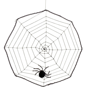 Toile d'araignée avec araignée Halloween 40 cm