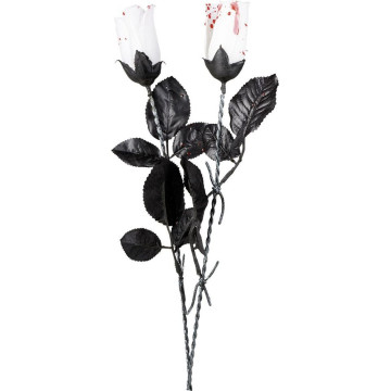 Rose blanche sanglante Halloween 45 cm