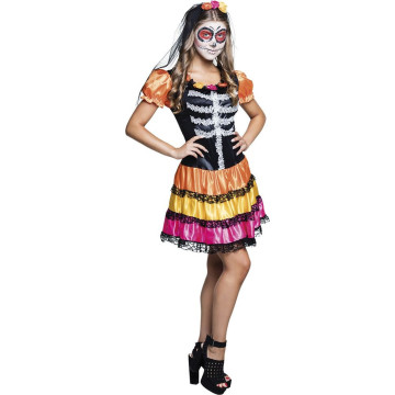 Déguisement Nina Pelona day of the dead Halloween adolescente