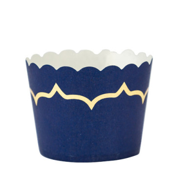 Lot de 20 cupcakes en carton bleus 6,1 x 4,4 cm