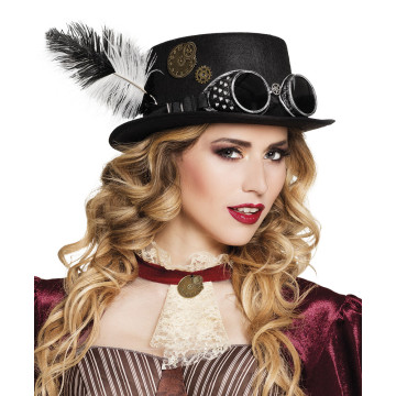 Chapeau steampunk avec plume