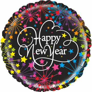 Ballon Happy New Year confettis 45 cm