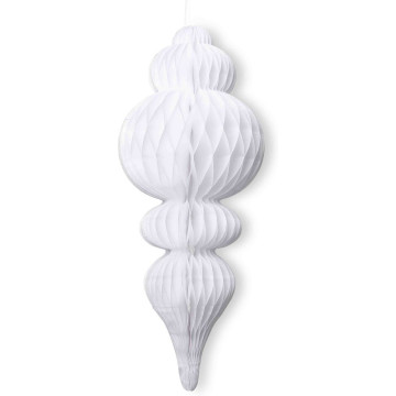 Déco alvéolée blanche pampille 50 x 10 cm