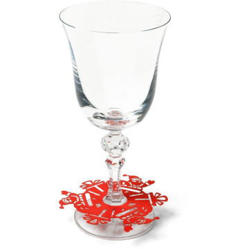 Lot de 10 déco pied de verre Père Noël 9,5 cm