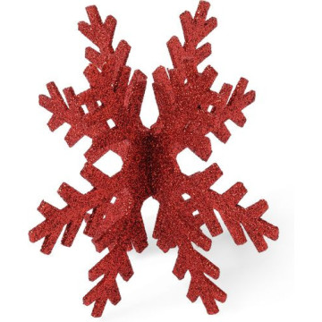 Flocon polystyrène rouge à assembler 15 cm