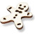 Lot de 6 bonhommes pain d'épice en bois 6 x 5,5 cm Lot de 6 bonhommes pain d'épice en bois 6 x 5,5 cm