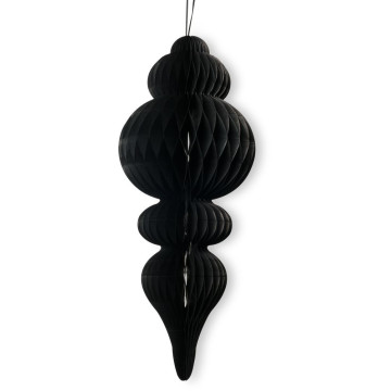 Déco alvéolée noire Pampille 50 x 10 cm
