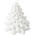Bougie blanche sapin de Noël paillettes blanches 11,5 cm