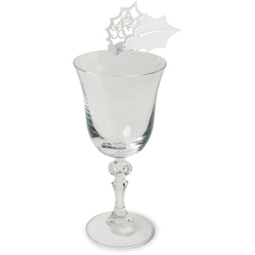 Lot de 10 marque-verre Joyeux Noël 8 x 5,5 cm