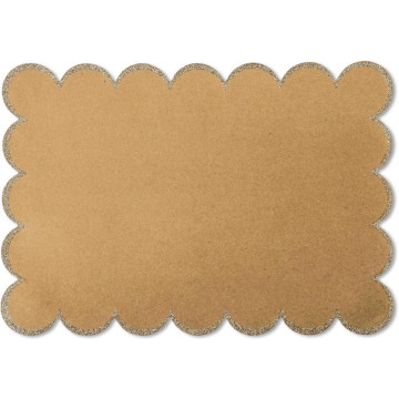 Lot de 8 sets de table Kraft bord cuivre pailleté 28 x 40 cm