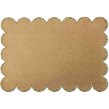Lot de 8 sets de table Kraft bord or pailleté 28 x 40 cm
