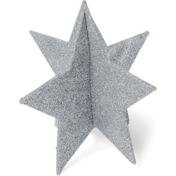 Etoile polystyrène argent à assembler 15 cm