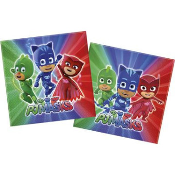 Lot de 20 serviettes jetables Pyjamasques 33 x 33 cm