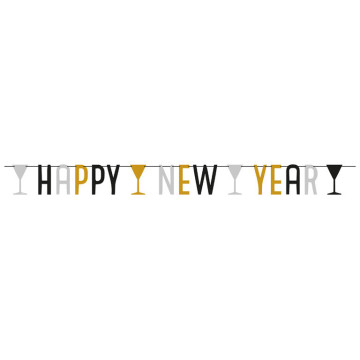 Guirlande lettres Happy New Year 180 x 15 cm