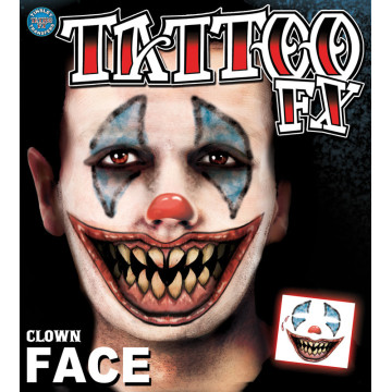 Tatouage clown temporaire Halloween