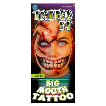 Tatouage grande bouche temporaire Halloween