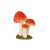 Champignons orange/blanc sur socle bois 19 x 12 x 24 cm