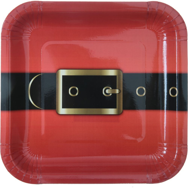 8 Assiettes En Carton Découpe Père Noël - Fêtes De Noël