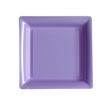 Lot de 8 assiettes à dessert réutilisables carrées lilas 16,5 cm