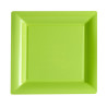 Lot de 14 assiettes réutilisables carrées vert anis 21,5 cm