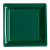 Lot de 8 assiettes plastiques réutilisables carrées vert foncé 30,5 cm