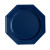 Lot de 8 assiettes plastiques réutilisables octogonales bleu foncé 24 cm