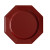 Lot de 8 assiettes plastiques réutilisables octogonales bordeaux 24 cm Lot de 8 assiettes plastiques réutilisables octogonales bordeaux 24 cm