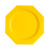 Lot de 8 assiettes plastiques réutilisables octogonales jaune 24 cm