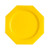 Lot de 8 assiettes plastiques réutilisables octogonales jaune 24 cm Lot de 8 assiettes plastiques réutilisables octogonales jaune 24 cm