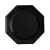 Lot de 8 assiettes plastiques réutilisables octogonales noir 24 cm Lot de 8 assiettes plastiques réutilisables octogonales noir 24 cm