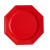 Lot de 8 assiettes plastiques réutilisables octogonales rouge 24 cm